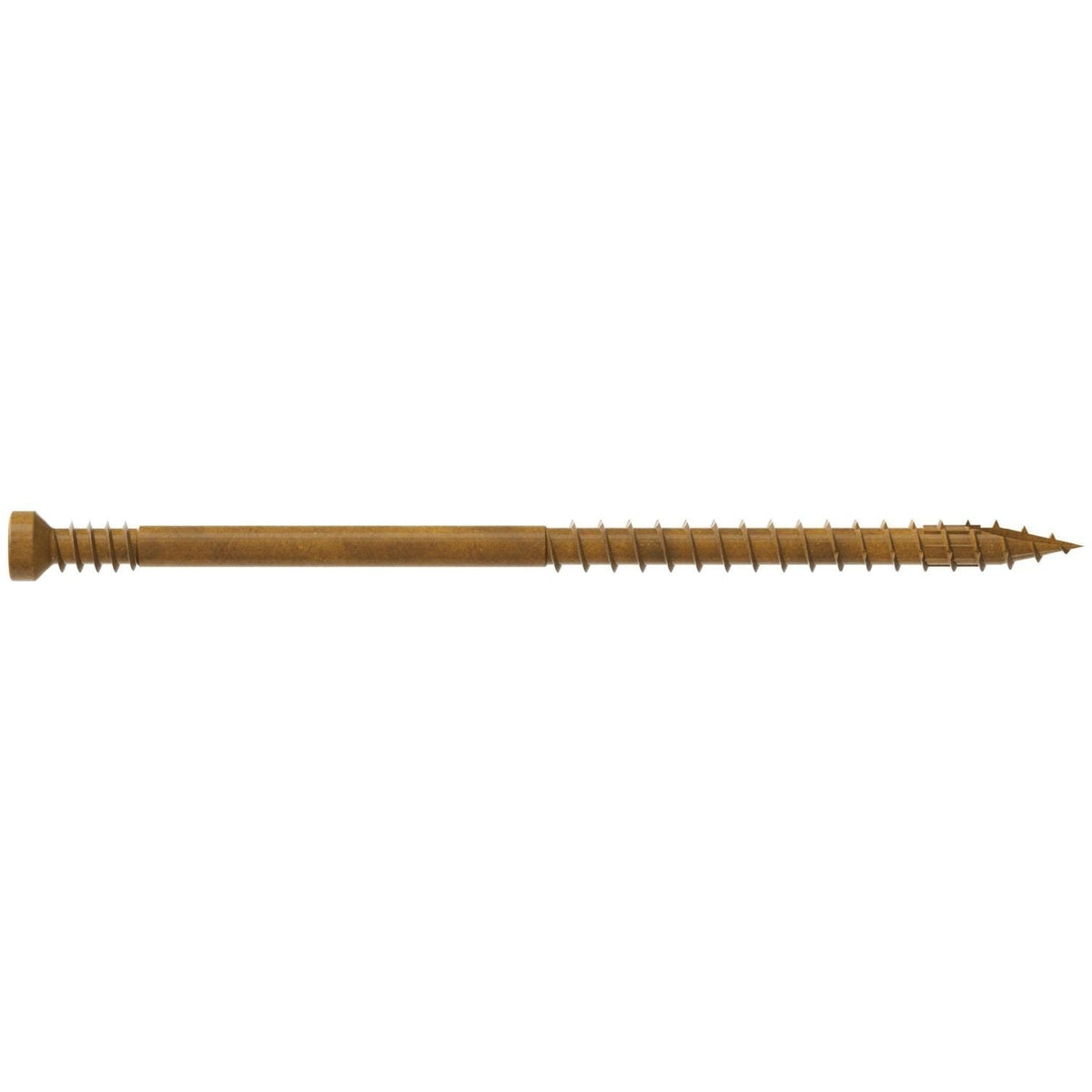 Simpson Strong-Tie FT07300R100 Finish Trim Screw, #7 x 3-in. T10, Trim-Head, Quik Guard, Tan, 100-Pack