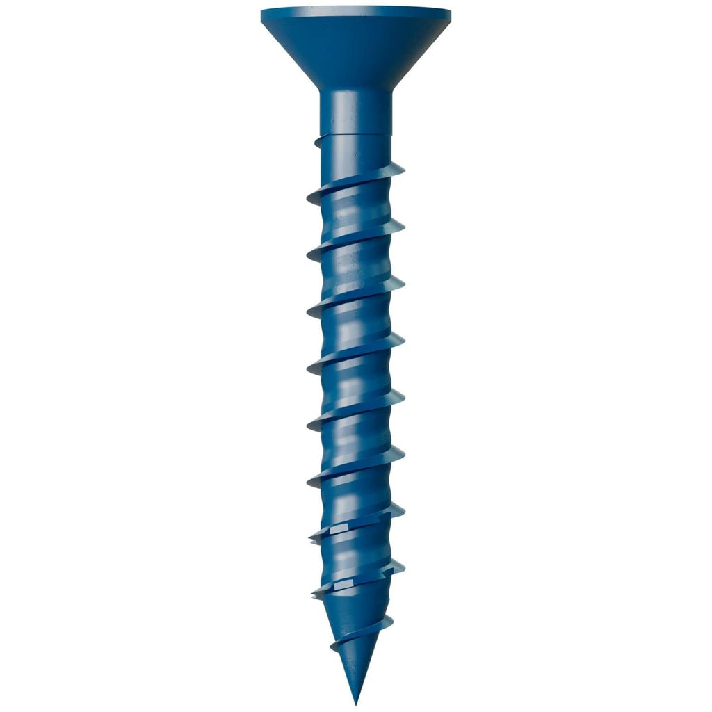 Simpson Strong-Tie TNT25134TFB Titen Turbo, 1/4-in. x 1-3/4-in. 6-Lobe Flat-Head Concrete and Masonry Screw, Blue, 2500-Pack
