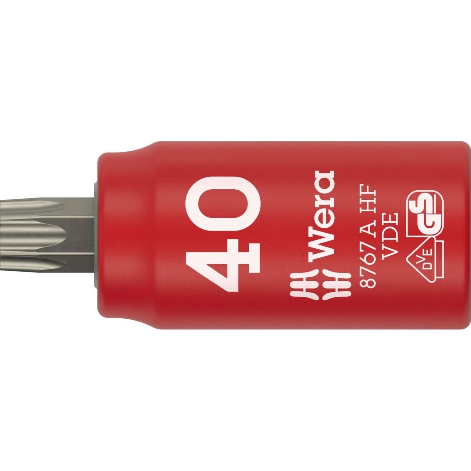 Wera 8767 A VDE Hf Torx Zyklop Bit Socket, Insulated, With 1/4-in. Drive, With Holding Function, Torx 40x36-mm.