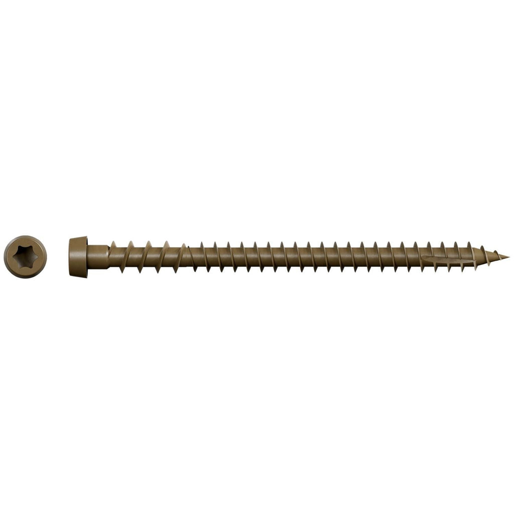 Simpson Strong-Tie DCU234SBR05 Deck-Drive DCU COMPOSITE Screw (Collated), #10 x 2-3/4-in. Quik Guard Brown 05, 1000-Pack
