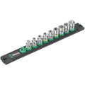 Wera Magnetic Socket Rail A 4 Zyklop Socket Set, 1/4-in. Drive, 9-Pieces