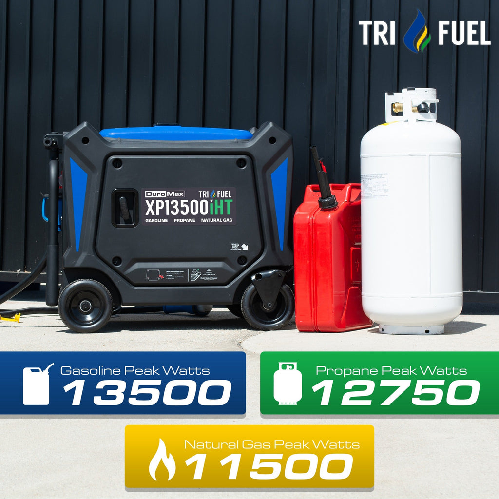 DuroMax XP13500iHT 13,500-Watt 550cc Tri-Fuel Portable Inverter Generator with CO Alert (XP13500iHT)