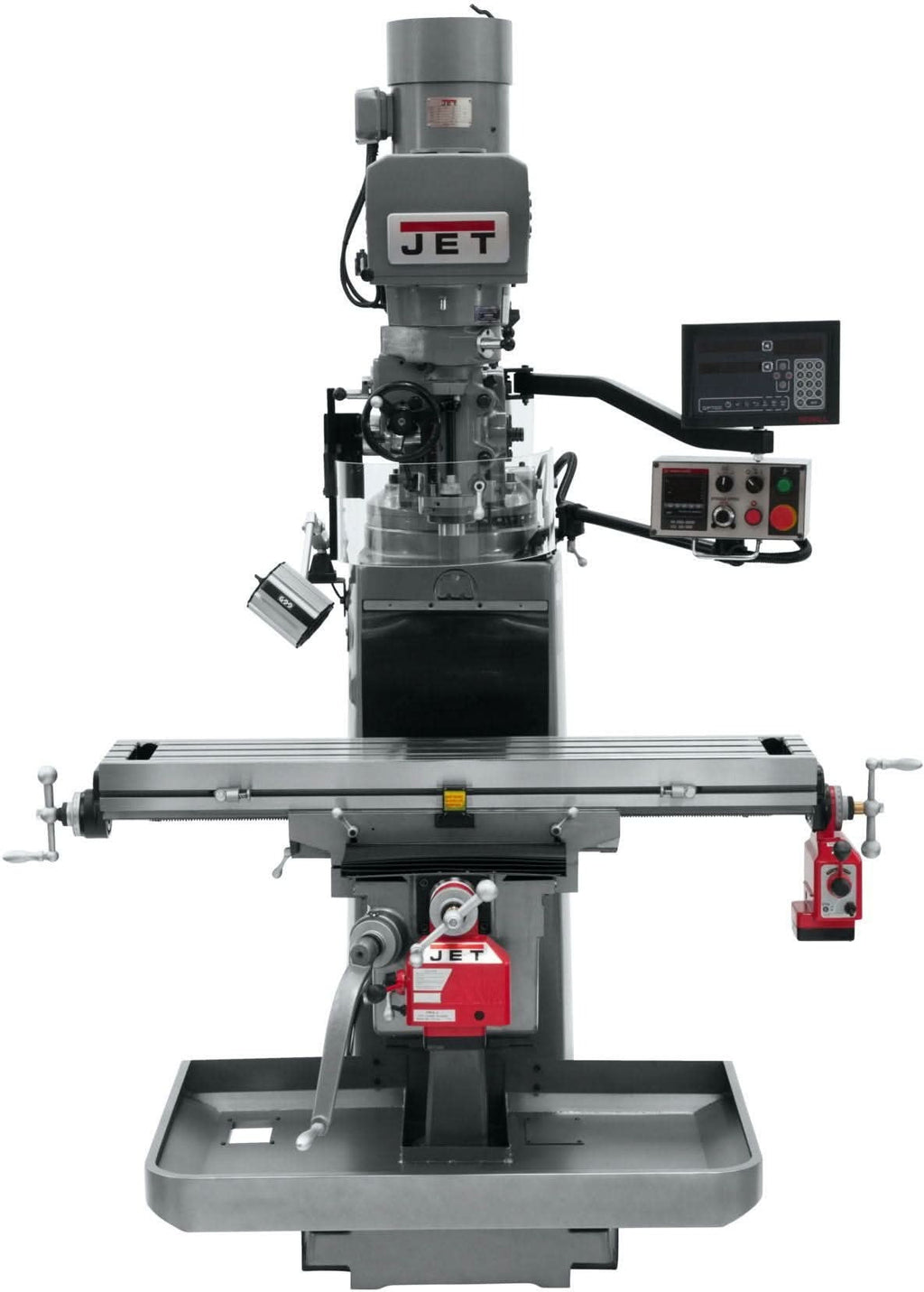 Jet Tools 690641 JTM-1050EVS2/230 Mill With 3-Axis Newall DP700 DRO (Knee) With X and Y-Axis Powerfeeds