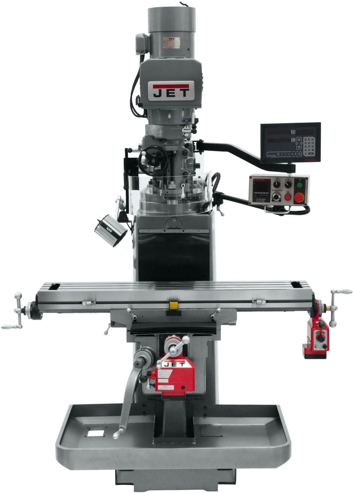 Jet Tools 690641 JTM-1050EVS2/230 Mill With 3-Axis Newall DP700 DRO (Knee) With X and Y-Axis Powerfeeds