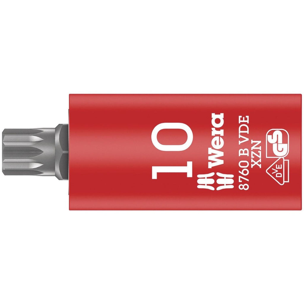 Wera 8760 B VDE Xzn Zyklop Bit Socket, Insulated, 3/8-in. Drive, For Multi-Point Socket Screws, M 12x59-mm.