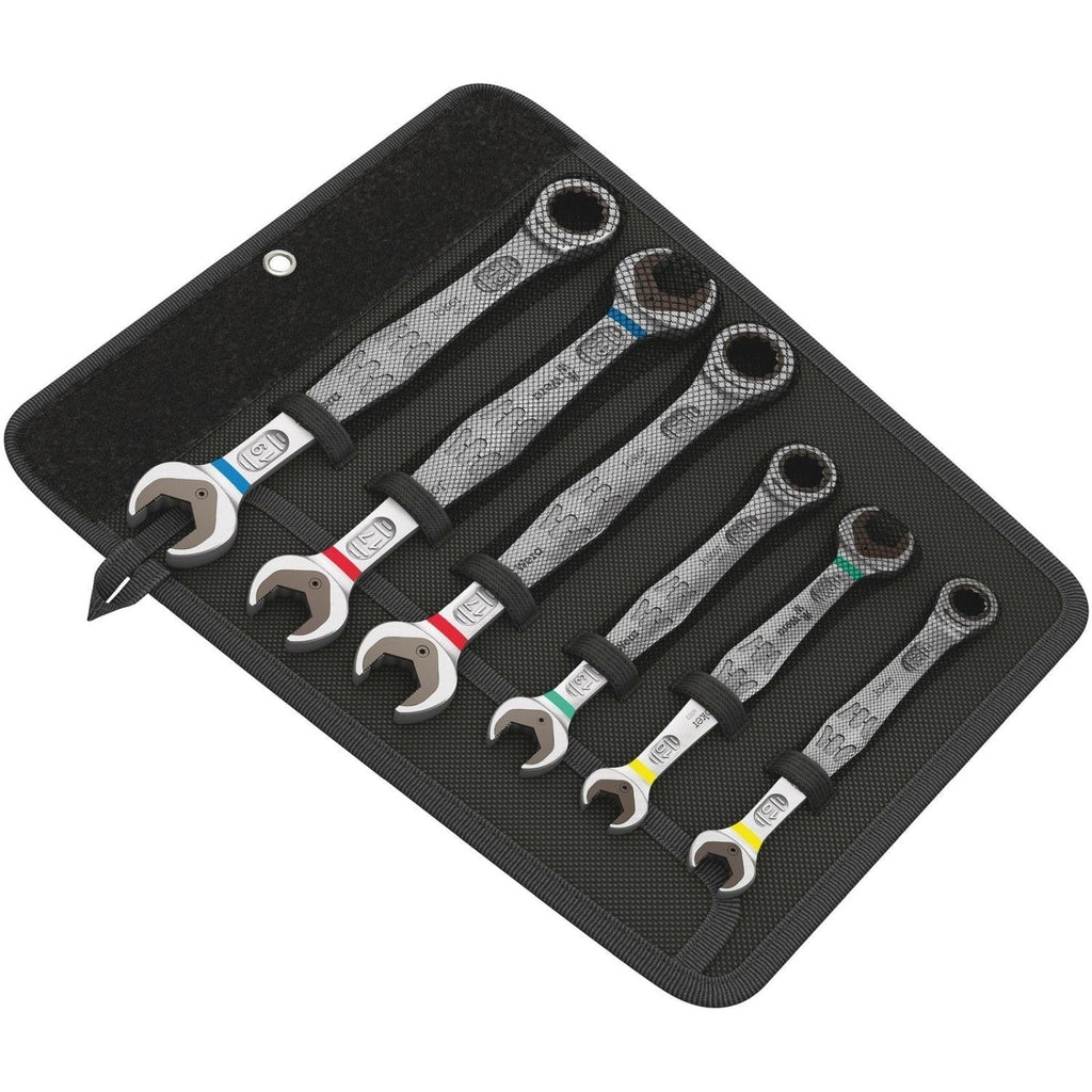 Wera 6000/6002 Joker 6 Set 1 Ratcheting Combination / Double Open-End Wrenches Set, 6-Pieces
