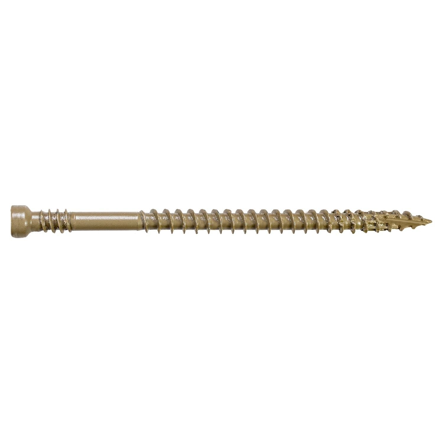 Simpson Strong-Tie FT07212R100 Finish Trim Screw, #7 x 2-1/2-in. T10, Trim-Head, Quik Guard, Tan, 100-Pack