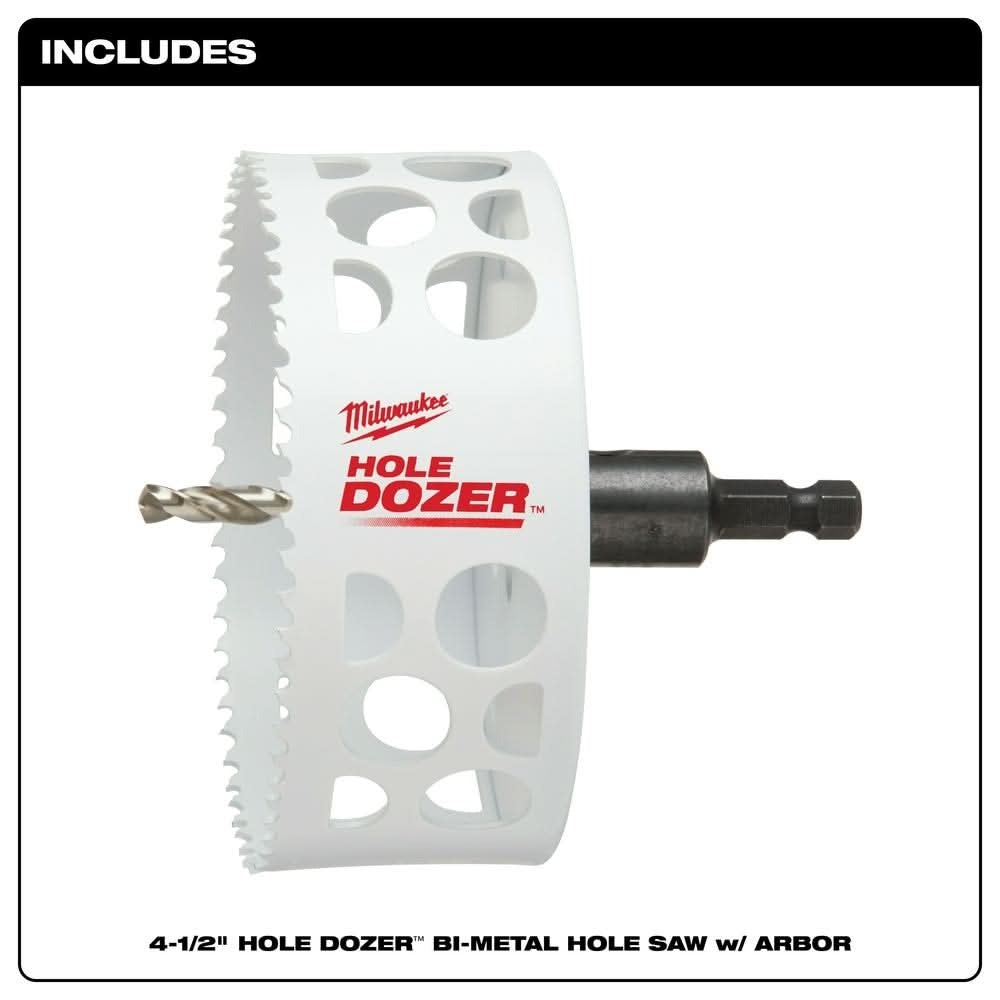 Milwaukee 49-56-9689 4-1/2-Inch Hole Dozer Bi-Metal Hole Saw with Arbor