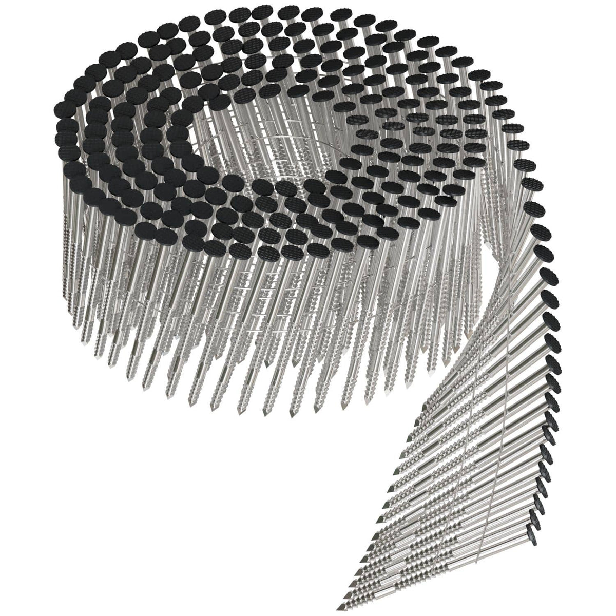 Simpson Strong-Tie T13A200SNJB 15° Wire Coil, Painted, Full Round Head, Ring-Shank Nail, 2-in. x .092-in. Type 316, Black, 1800-Pack
