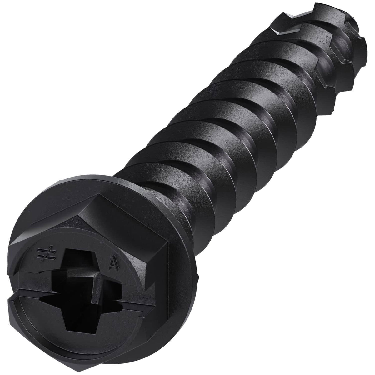 Simpson Strong-Tie TNTBL25134H Titen Turbo, 1/4-in. x 1-3/4-in. Hex-Head Concrete and Masonry Screw, Black, 100-Pack