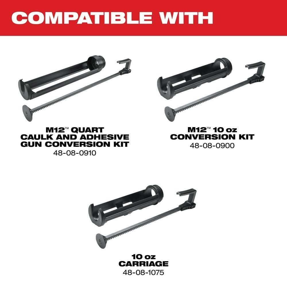 Milwaukee 2441-20 M12 10oz. Caulk and Adhesive Gun w/ XC 4.0Ah Extended Capacity Battery
