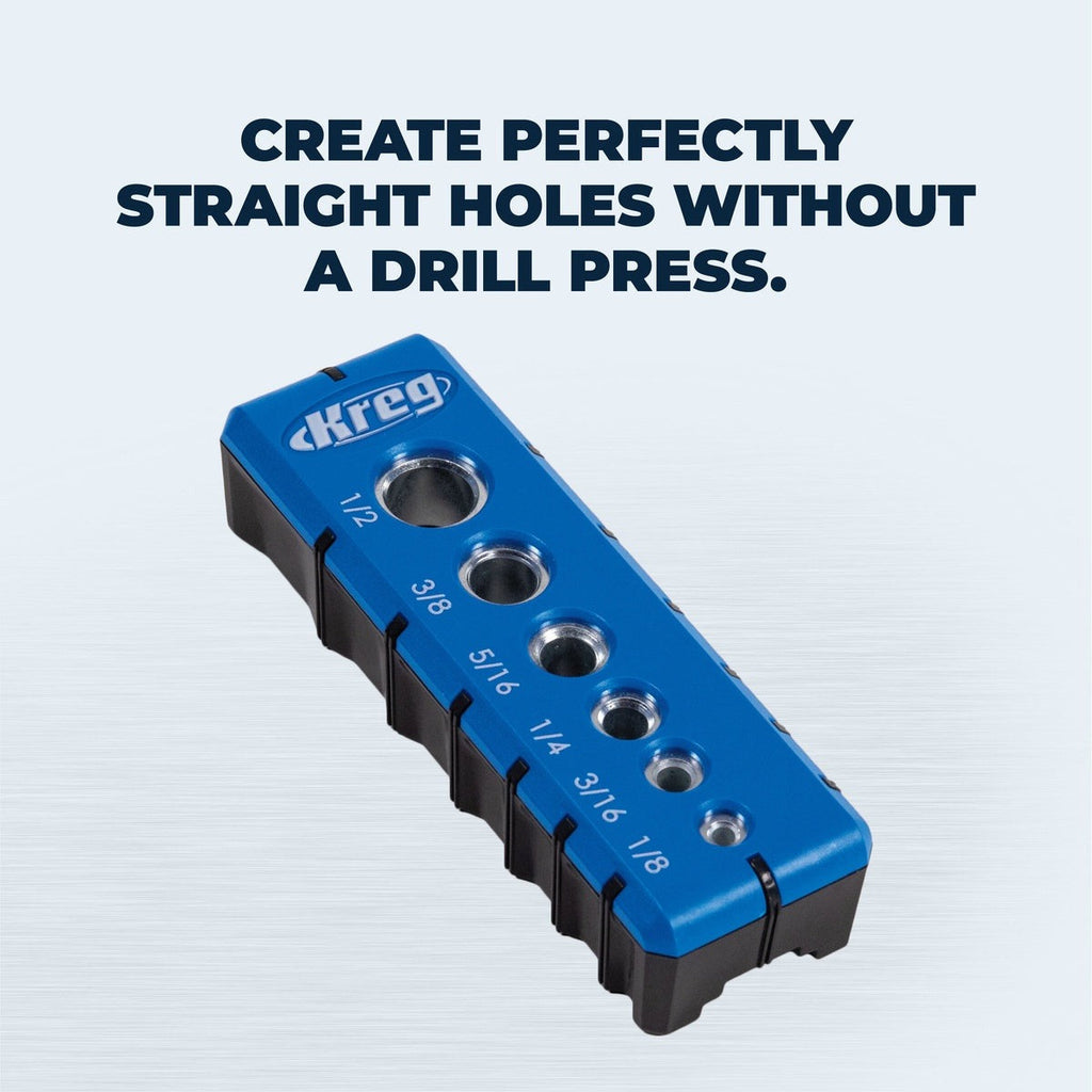 Kreg Drilling Guide with 1/8-in. to 1/2-in. Hardened Steel Guides for Straight Hole Drilling (KDG-6000)