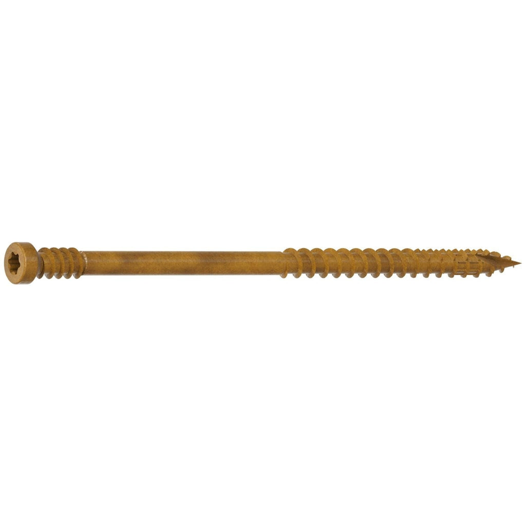 Simpson Strong-Tie FT07300R300 Finish Trim Screw, #7 x 3-in. T10, Trim-Head, Quik Guard, Tan, 300-Pack