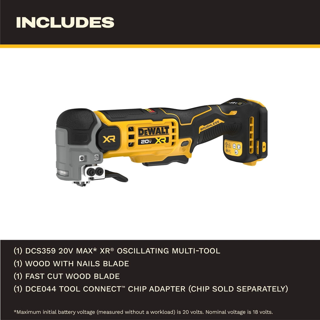DEWALT 20V MAX* XR® Oscillating Multi-Tool, Tool Only (DCS359B)