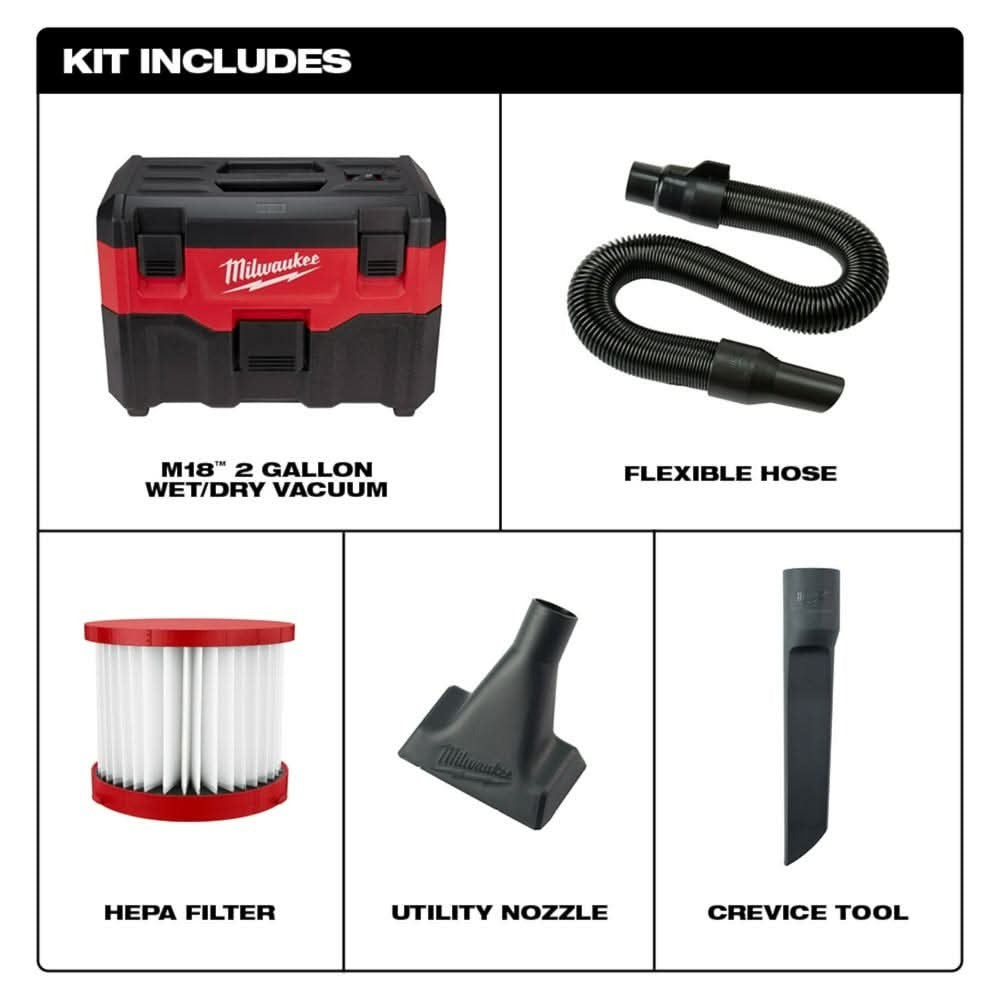 Milwaukee 0880-20 M18 Cordless Wet/Dry Vacuum