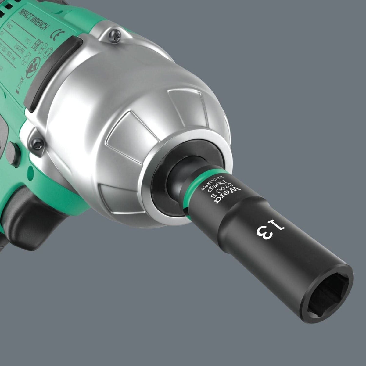 Wera 8790 B Impaktor Deep Socket With 3/8-in. Drive, 3/8-in.x63-mm.