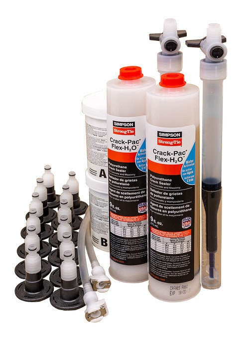 Simpson Strong-Tie Crack-Pac Flex-H2O 9-oz. Polyurethane Crack Sealer Injection Kit, 2 Cartridges (CPFH09KT)