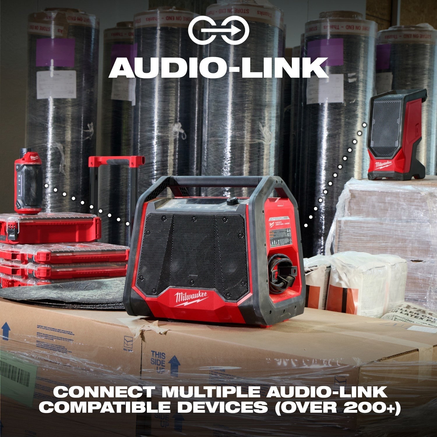 Milwaukee 2956-20 M18 Bluetooth PACKOUT Radio + Charger, Tool Only