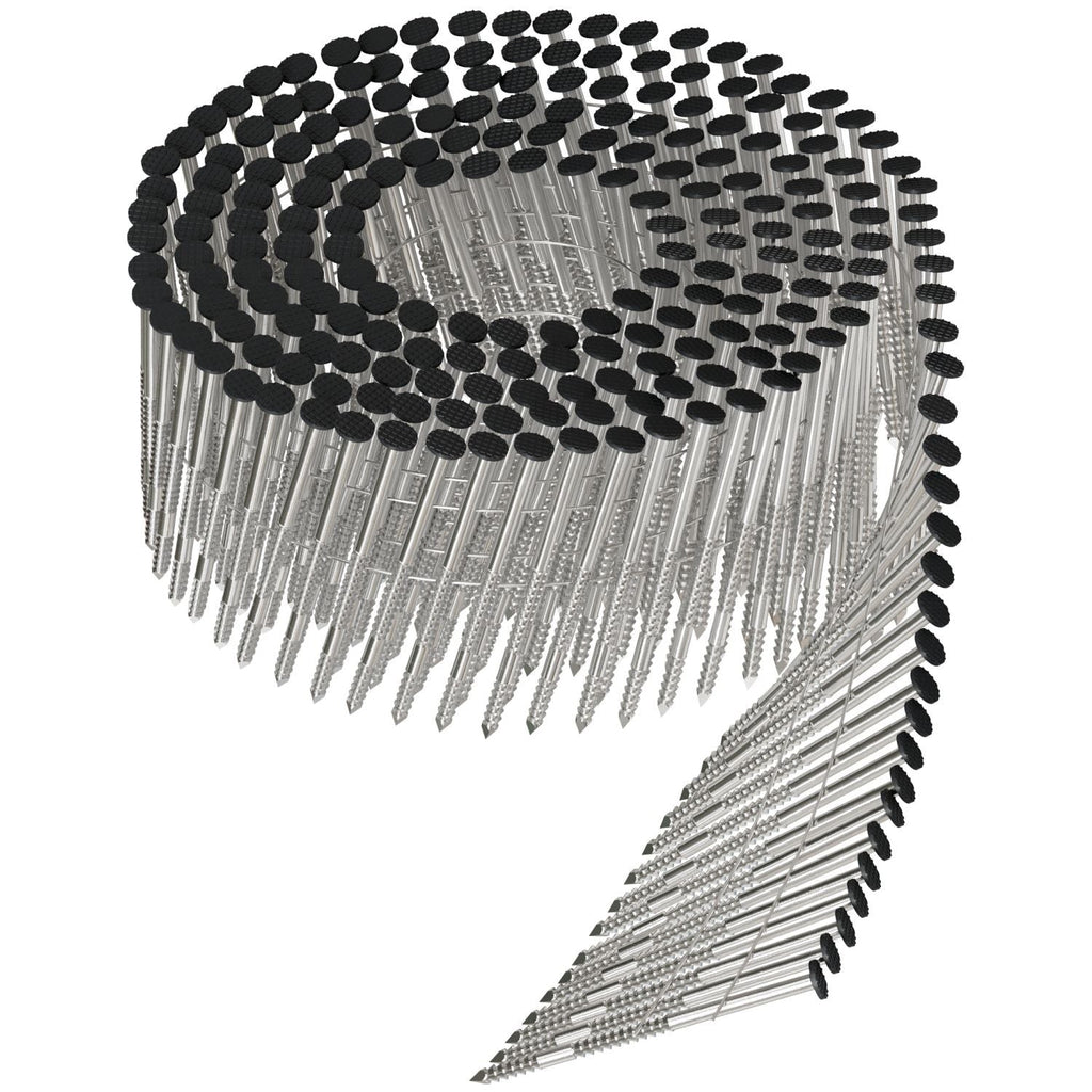 Simpson Strong-Tie S13A200CCB 15° Wire Coil, Painted Full Round Head, Ring-Shank Nail, 2-in. x .092-in. Type 304, Dark Brown, 3600-Pack