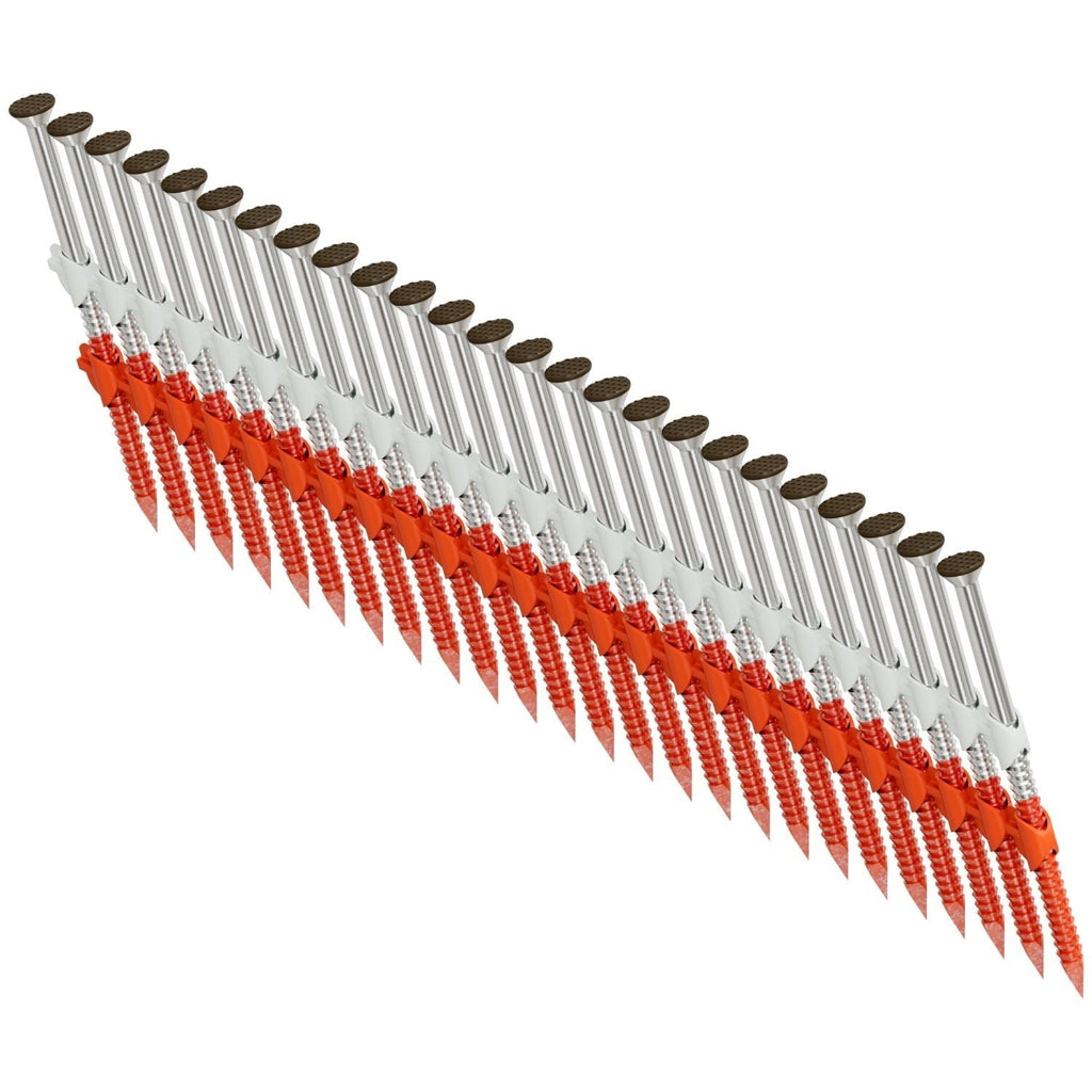 Simpson Strong-Tie S11A237KJB 20–22° Plastic Strip, Casing Head, Ring-Shank Nail, 2-3/8-in. x 11 ga. Brown, 1000-Pack