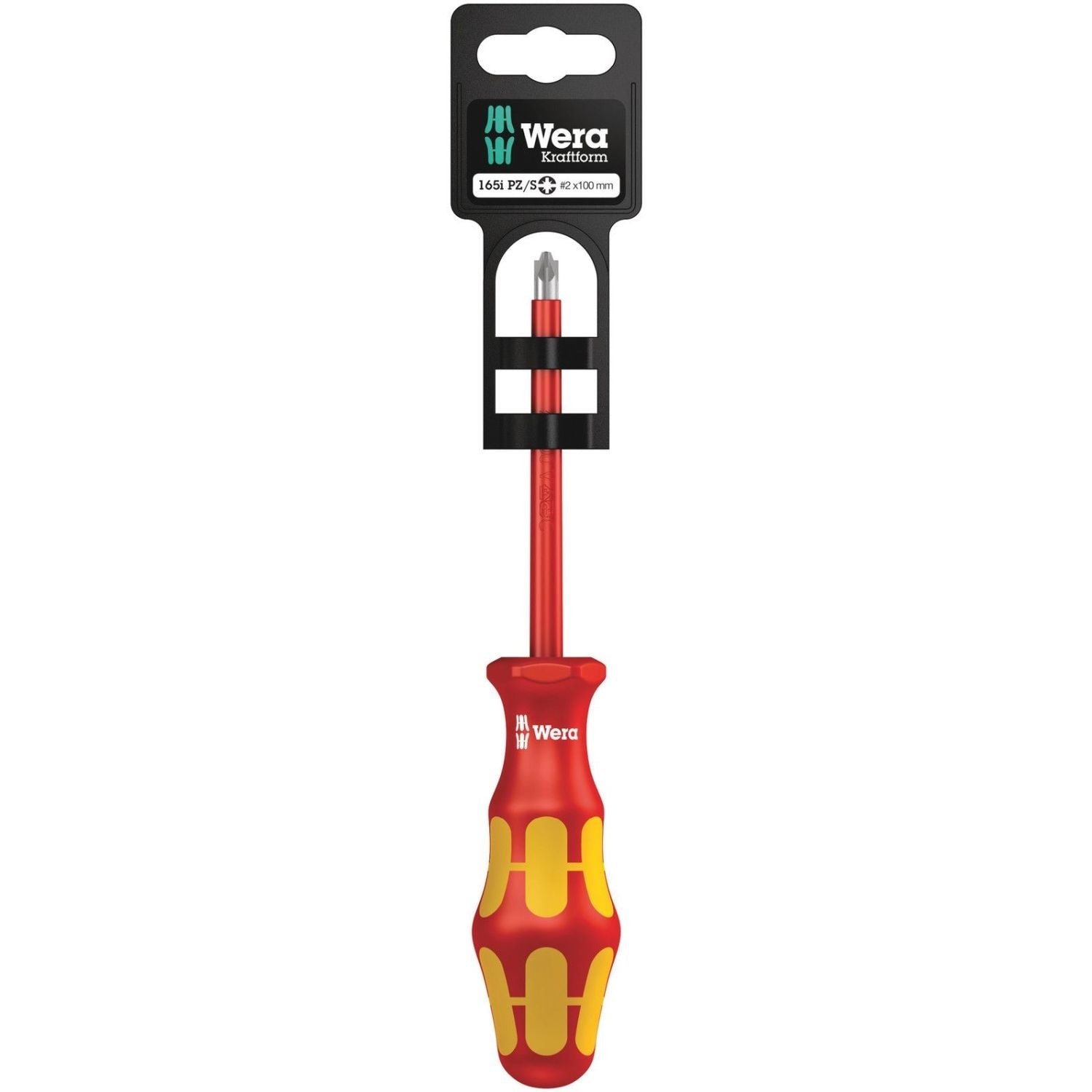 Wera 165 I Pz/S SB VDE Insulated Screwdriver For Plusminus Screws (Pozidriv/Slotted), # 2x100-mm.