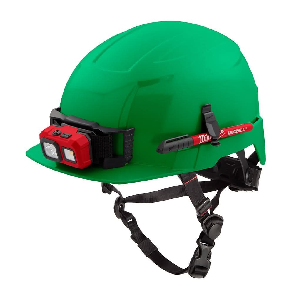Milwaukee 48-73-1327 Green Front Brim Safety Helmet - Type 2, Class E