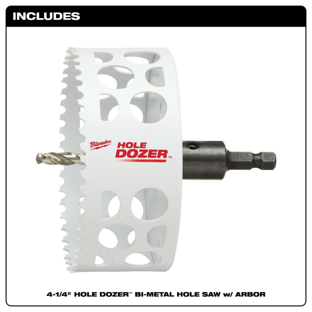 Milwaukee 49-56-9687 4-1/4-Inch Hole Dozer Bi-Metal Hole Saw with Arbor