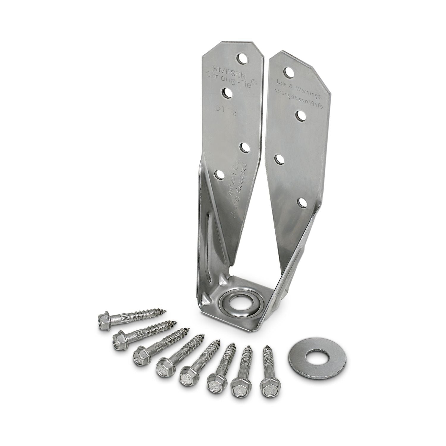 Simpson Strong-Tie DTT2SS DTT2SS Stainless-Steel Deck Tension Tie for 2x with 1-1/2-in. SDS Screws