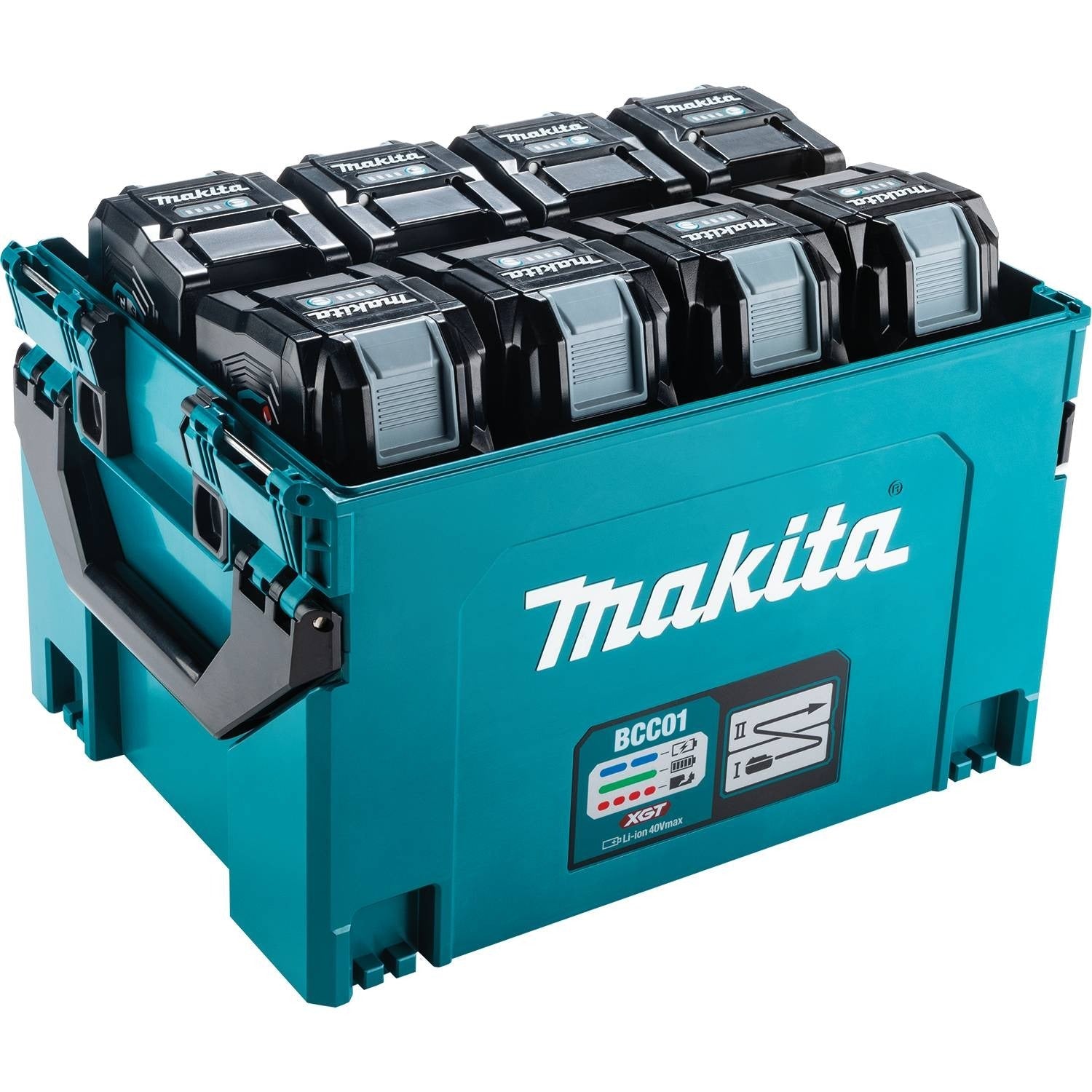 Makita BCC01 40V max XGT and 18V LXT 8-Port Charging Case