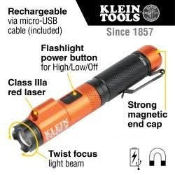 Klein Tools 56040 Rechargeable Focus Flashlight with Laser