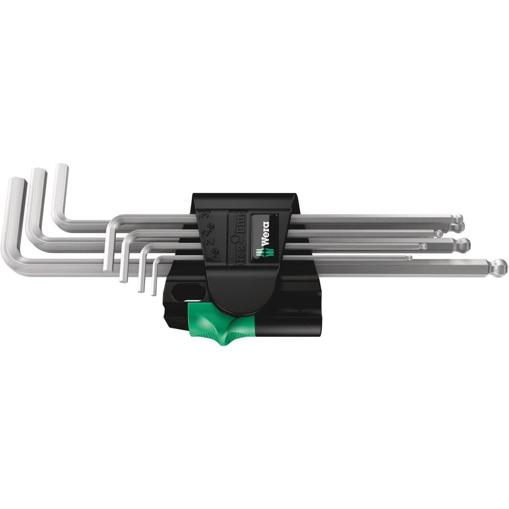 Wera 950/7 Hex-Plus Magnet 1 Magnetic L-Key Set, Metric, Chrome-Plated, 7-Pieces