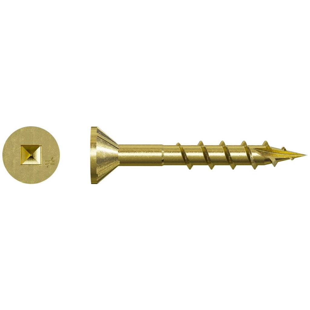 Simpson Strong-Tie WSC114S-17 WSC Wood Screw (Collated), #8 x 1-1/4-in. #2 Square, Flat Head, Yellow Zinc, 2500-Pack