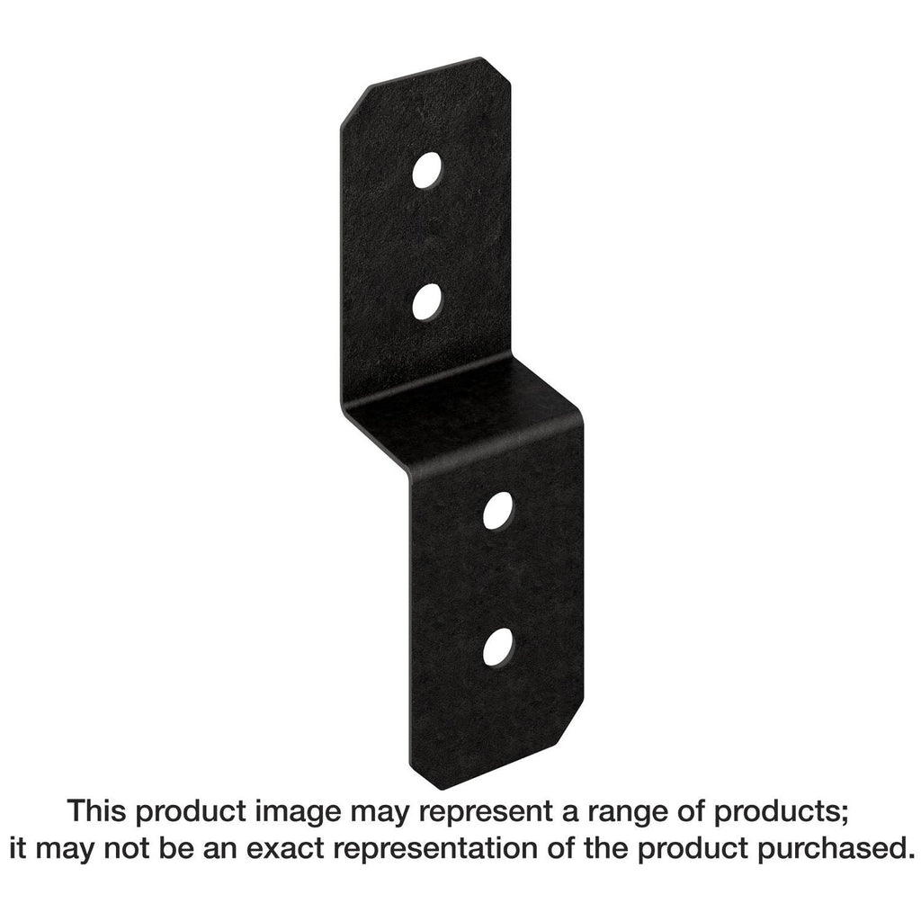 Simpson Strong-Tie APVDJT2R-4 Outdoor Accents Avant Collection 3-in. ZMAX, Black Powder-Coated Deck Joist Tie for Rough 2x