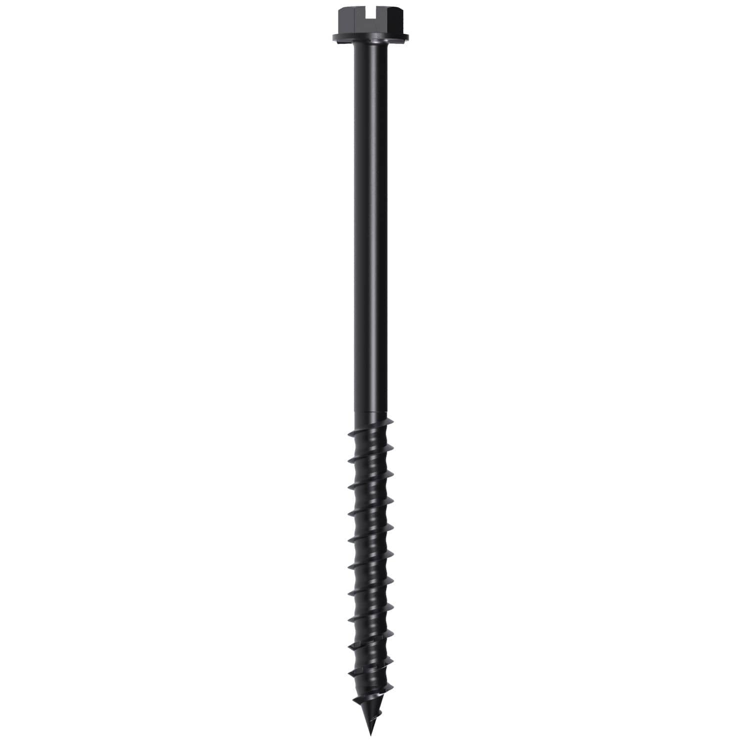 Simpson Strong-Tie TNTBL25334H Titen Turbo, 1/4-in. x 3-3/4-in. Hex-Head Concrete and Masonry Screw, Black, 100-Pack