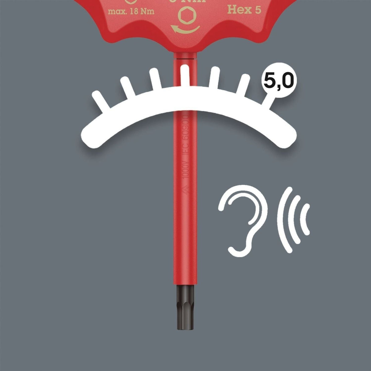 Wera 400 I VDE Hex Insulated Torque-indicator, 4-mm.x5.0 Nm