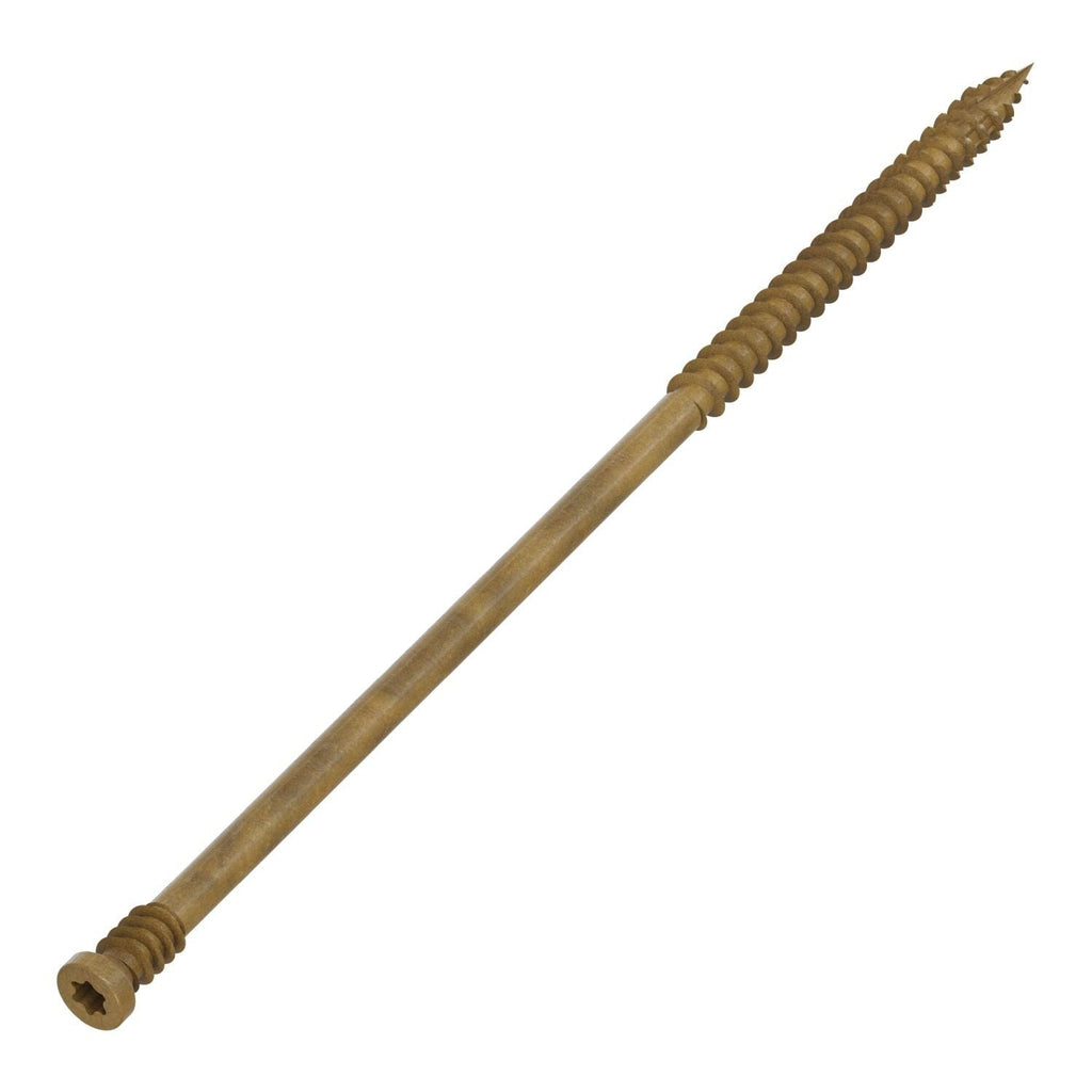 Simpson Strong-Tie FT09500R50 Finish Trim Screw, #9 x 5-in. T15, Trim-Head, Quik Guard, Tan, 50-Pack