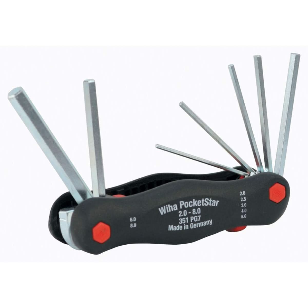 Wiha 35195 PocketStar Fold Out Hex 7 Piece Metric Set 2mm-8mm