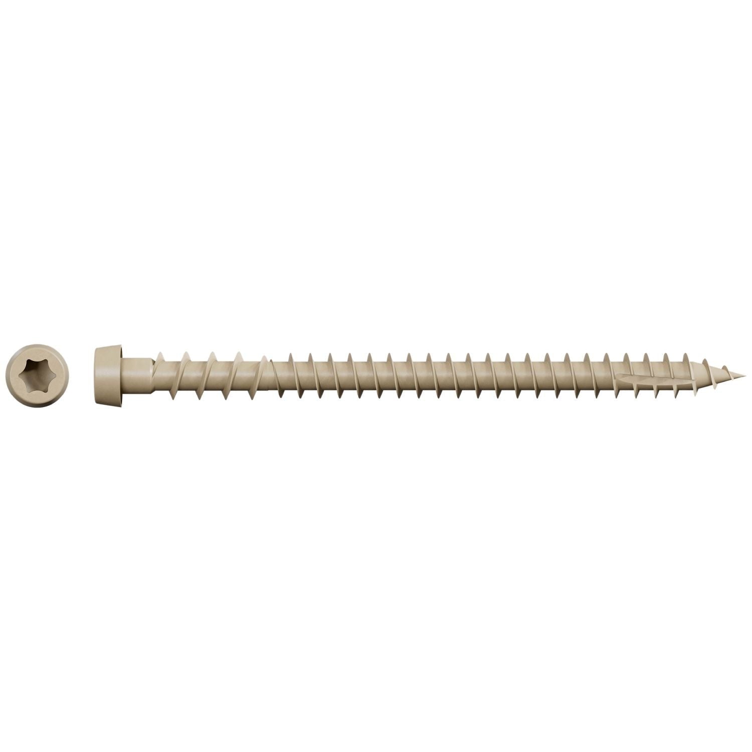 Simpson Strong-Tie DCU234STN02 Deck-Drive DCU COMPOSITE Screw (Collated), #10 x 2-3/4-in. Quik Guard Tan 02, 1000-Pack