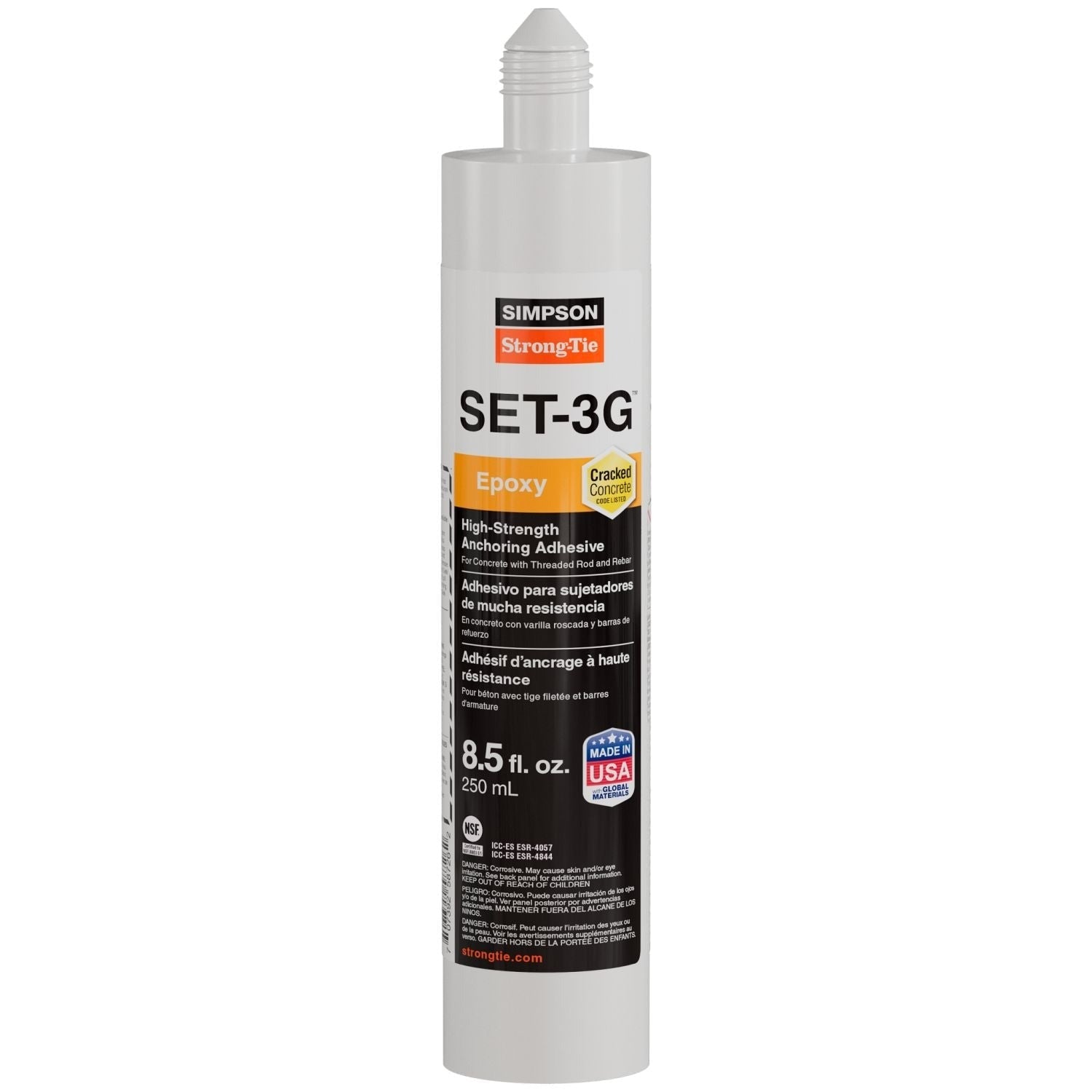 Simpson Strong-Tie 8.5-oz. High-Strength Epoxy Adhesive w/ 1 Nozzle and Extension (SET3G10)