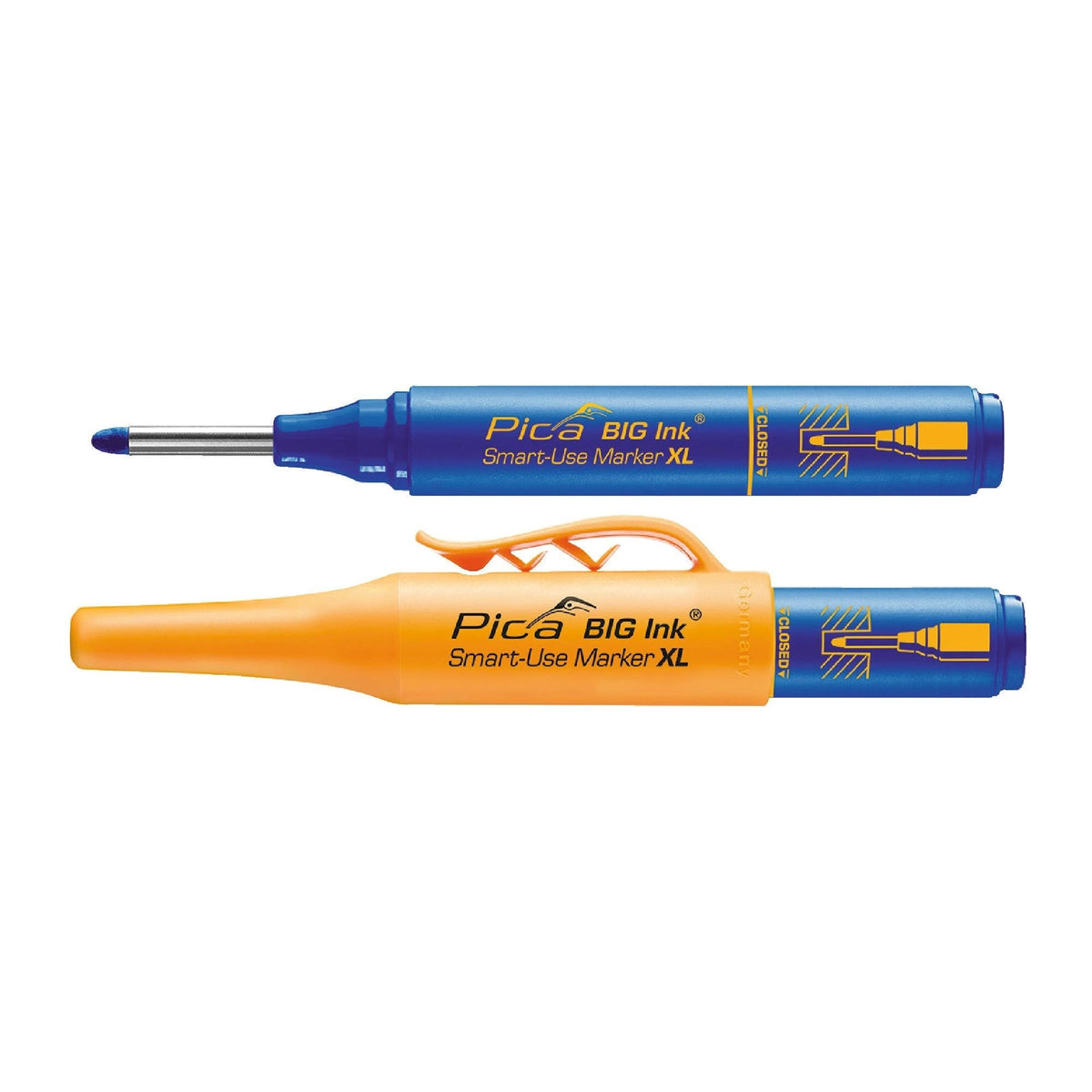 Pica 170/41/SB Blue Ink Marker For Deep Hole w/ Quiver Holder, 1-Pack