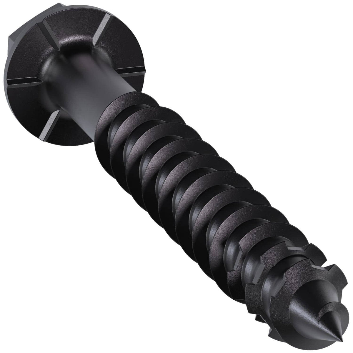 Simpson Strong-Tie TNTBL25214H Titen Turbo, 1/4-in. x 2-1/4-in. Hex-Head Concrete and Masonry Screw, Black, 100-Pack