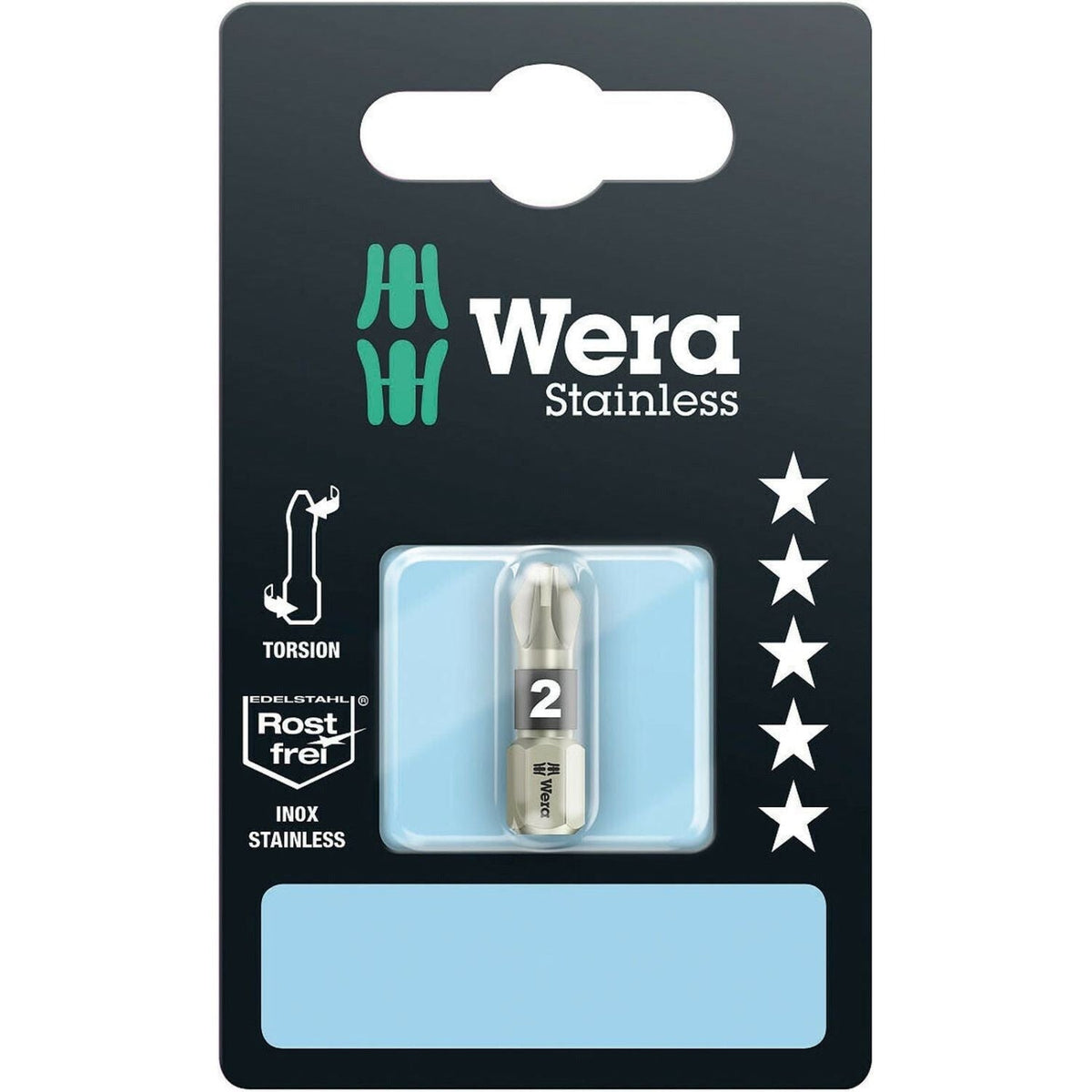Wera 3855/1 Ts SB Bit, Stainless, Pz 2x25-mm.