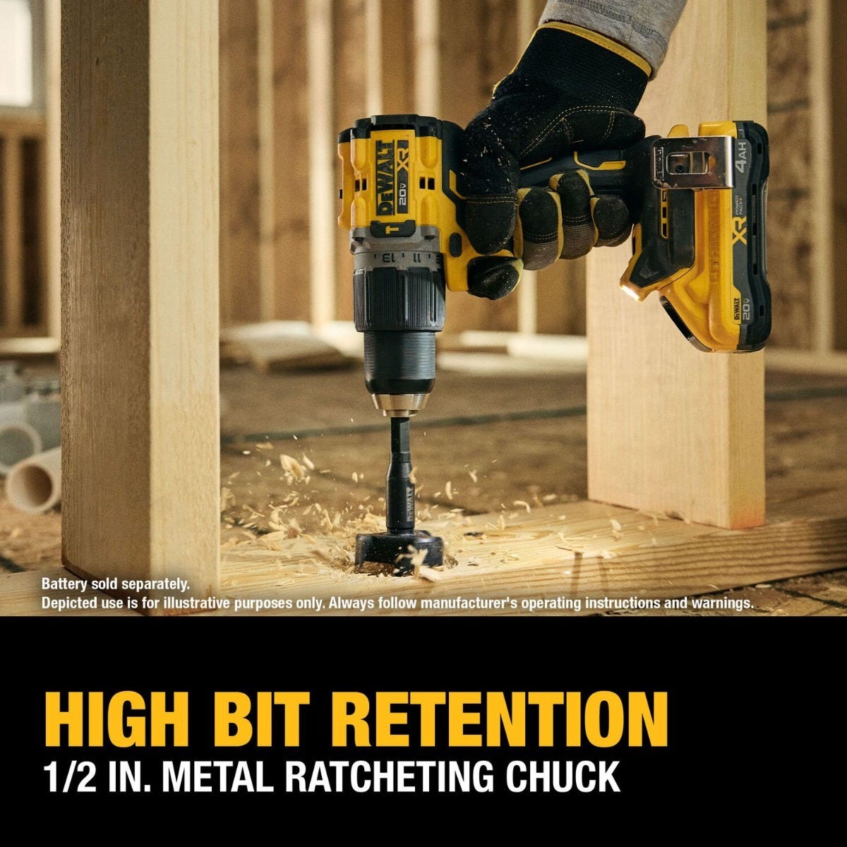 DeWALT DCD806B 20V MAX XR Brushless Cordless 1/2-in. Hammer Drill w/ POWERSTACK 3.5Ah Battery & Charger Starter Kit