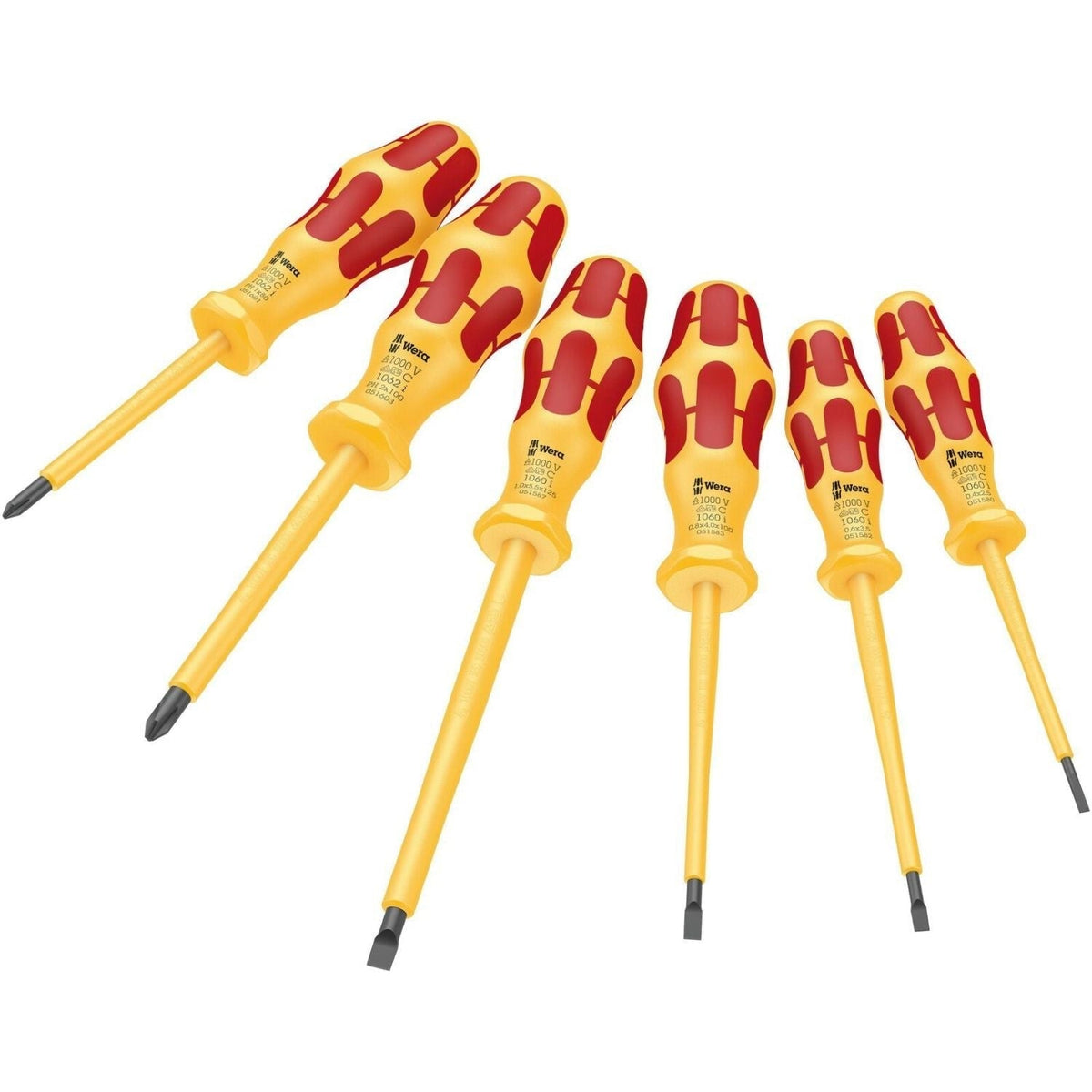 Wera 1060 I/1062 I/6 Kraftform VDE Screwdriver Set, 6-Pieces