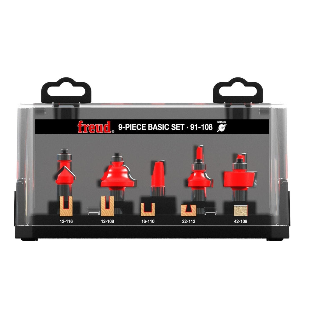 Freud 91-108 9 Piece Basic Router Bit Set (1/2-Inch Shank)