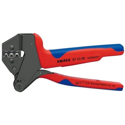 Knipex 8-in. Crimp System Pliers for MC4/MC4 Evo 2 Connectors (97 43 66)