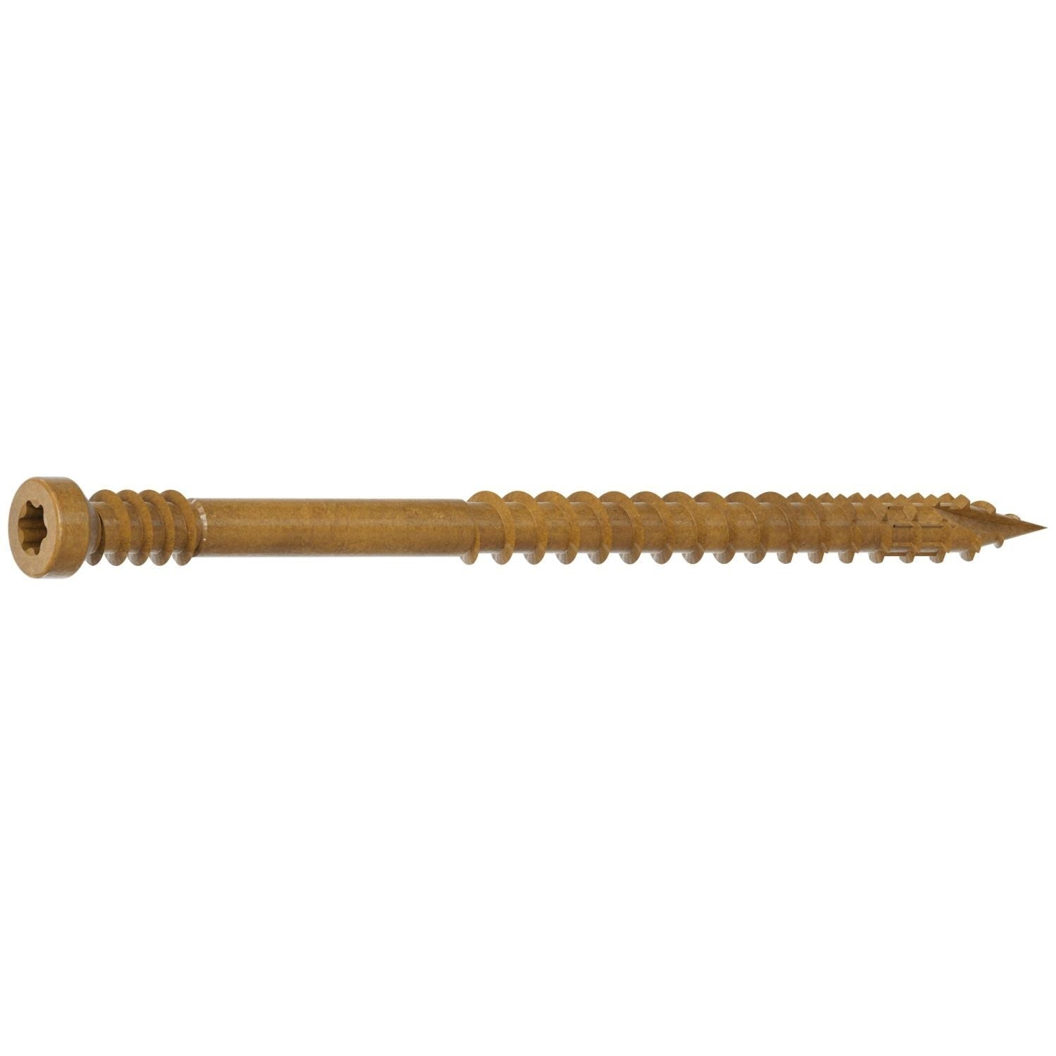 Simpson Strong-Tie FT07212R400 Finish Trim Screw, #7 x 2-1/2-in. T10, Trim-Head, Quik Guard, Tan, 400-Pack