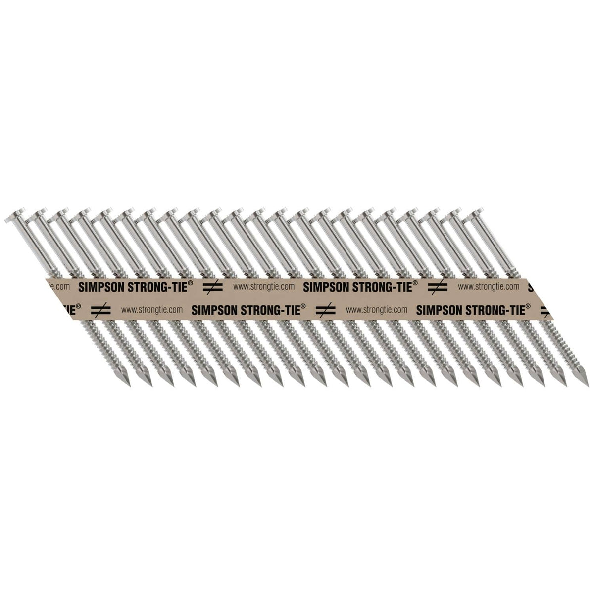 Simpson Strong-Tie T9A250MCN Strong-Drive 33° SCNR RING-SHANK CONNECTOR Nail, 2-1/2-in. x .148-in. Type 316, 1000-Pack