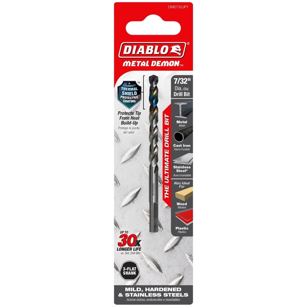 Diablo DMD732JP1 7/32-in. Metal Demon Drill Bit for Mild, Hardened and Stainless Steels