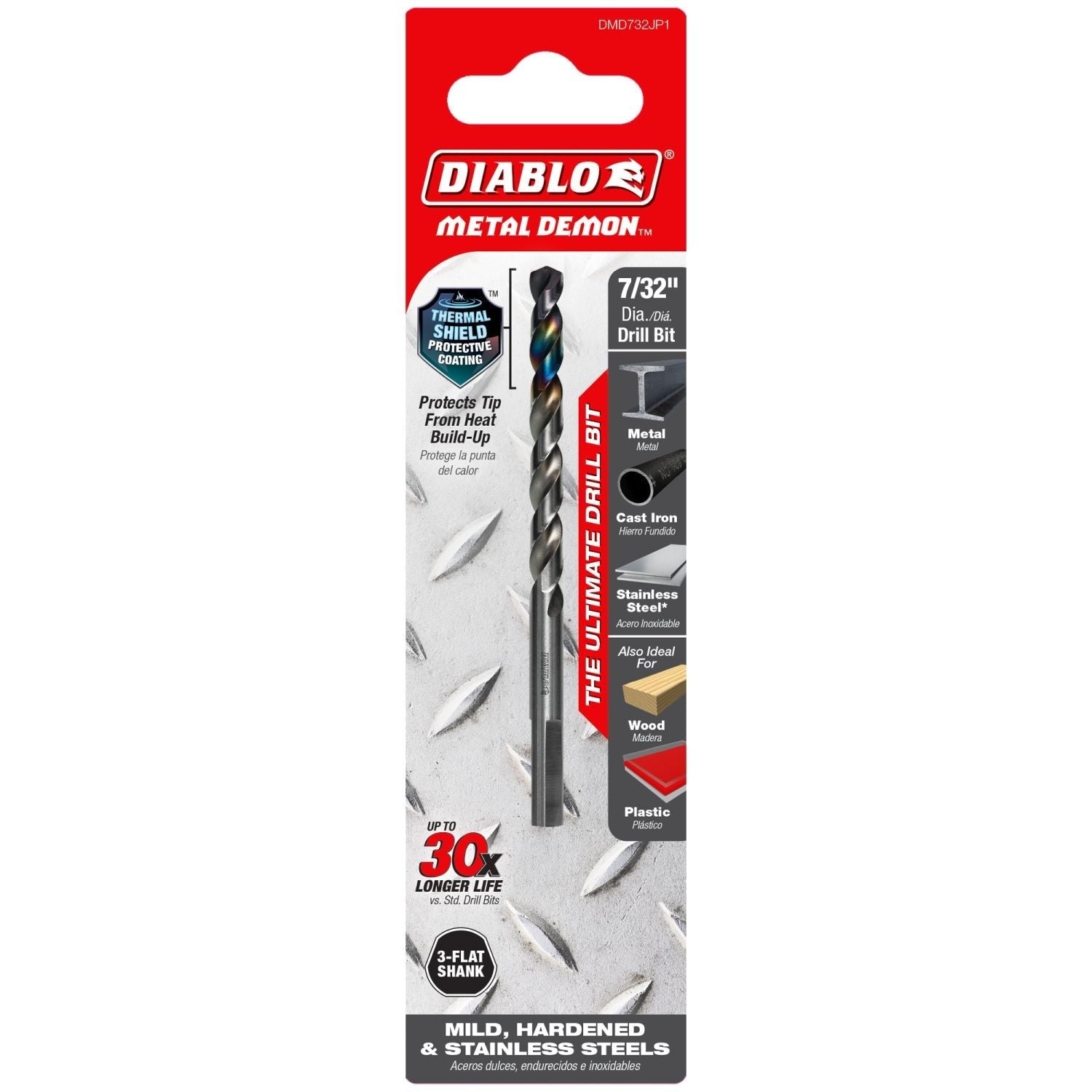 Diablo DMD732JP1 7/32-in. Metal Demon Drill Bit for Mild, Hardened and Stainless Steels